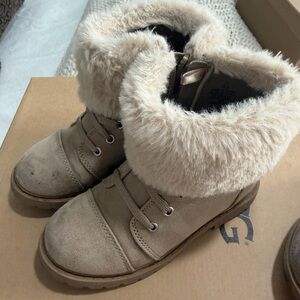 Faux Fur Lined Tan Boots